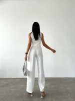 Women’s Vest & Wide-Leg Pants Set – Elegant & Modern Style-9